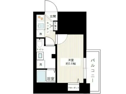 LEXE横濱阪東橋II(1K/1階)の間取り写真