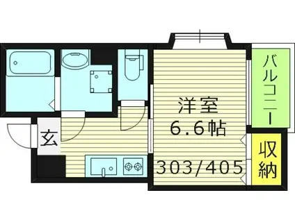 ラボヌール(1K/3階)の間取り写真