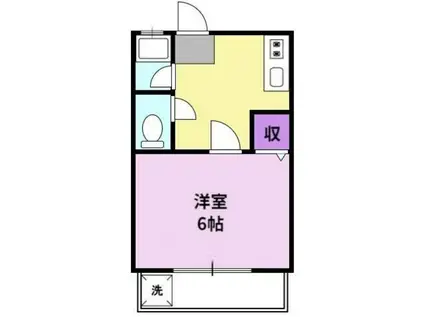 サニーヒル津福(1K/2階)の間取り写真