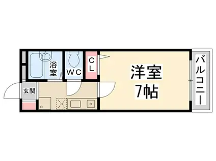 リバティハイム桜井II(1K/2階)の間取り写真