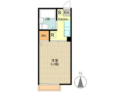 シティハイムサンフラワー(1K/2階)の間取り写真