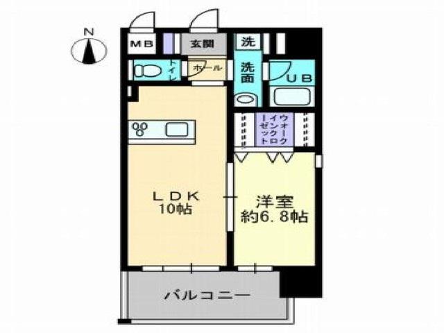 ハアラン高柳(1LDK/10階)の間取り写真