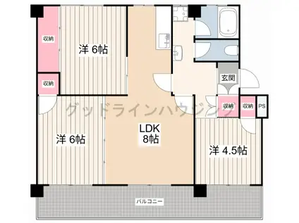 ヴィラナリー加東III 2号棟(3LDK/1階)の間取り写真