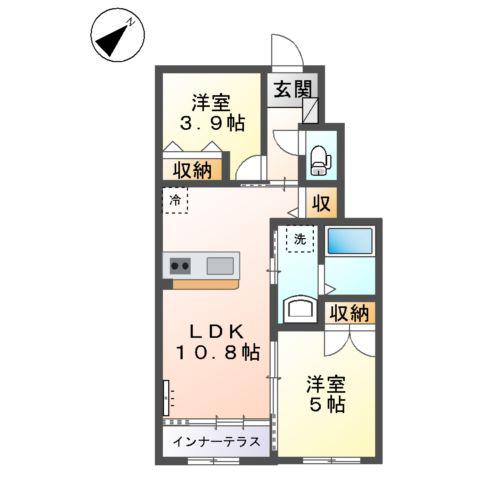 サン・サルーテ(2LDK/1階)の間取り写真