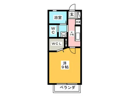 ヴィータ・中田本町(1K/1階)の間取り写真