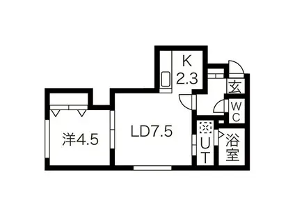 ヴィバーチェ麻生(1LDK/2階)の間取り写真