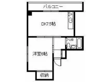 レジデンス5条(1LDK/3階)の間取り写真