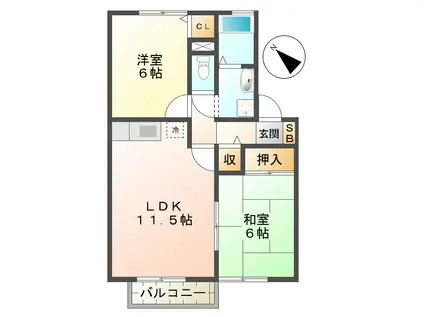 M.STAGE(2LDK/2階)の間取り写真