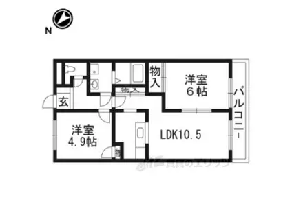 シャルマンハウス1(2LDK/2階)の間取り写真
