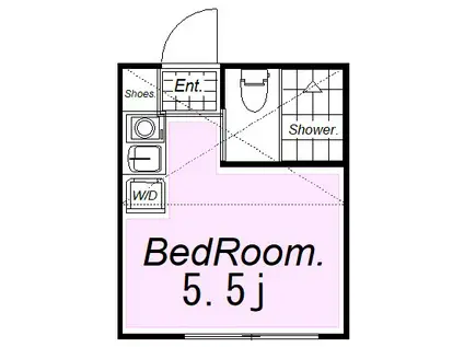 本牧カンパリ・ペリエ(ワンルーム/1階)の間取り写真