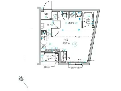 ベルシードステアーアルファ西日暮里(ワンルーム/1階)の間取り写真