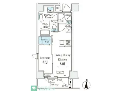 リテラス住吉(1LDK/2階)の間取り写真