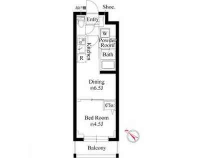 プラチナスクエア赤羽(1DK/3階)の間取り写真