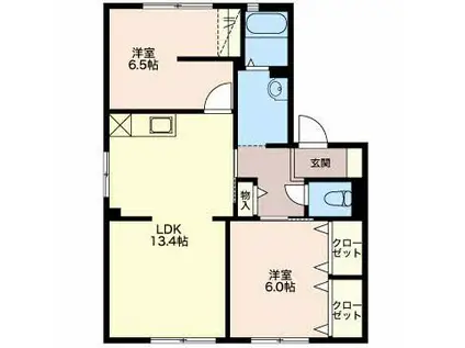 カーザ・クリチーバ(2LDK/1階)の間取り写真