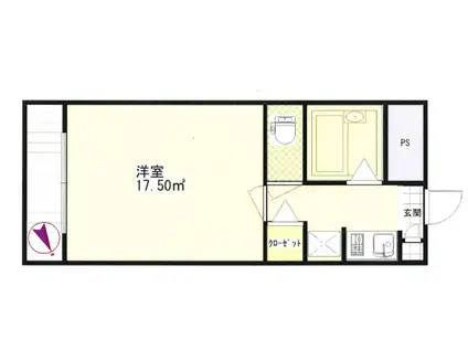 セントラル大山(1K/1階)の間取り写真