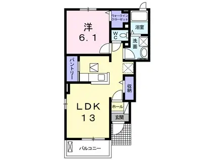 コートカルムA(1LDK/1階)の間取り写真