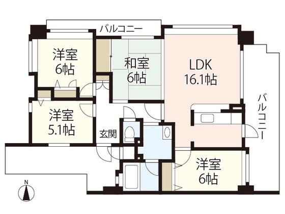 フローレンス吉島東(4LDK/11階)の間取り写真