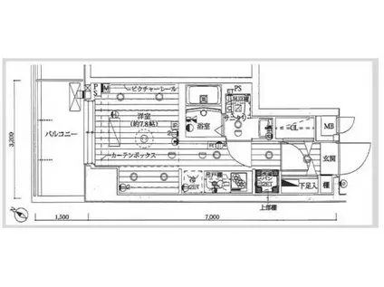 ル・リオン大塚(ワンルーム/7階)の間取り写真
