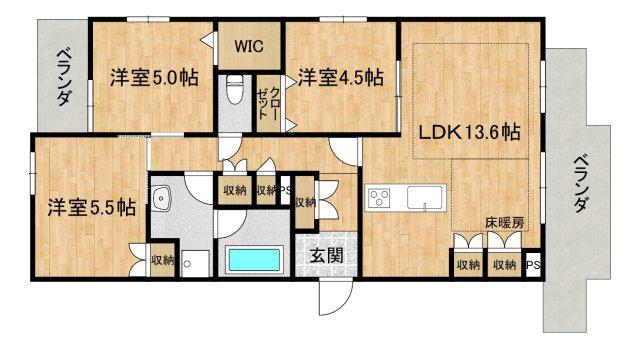 ソフィア南流山(3LDK/2階)の間取り写真