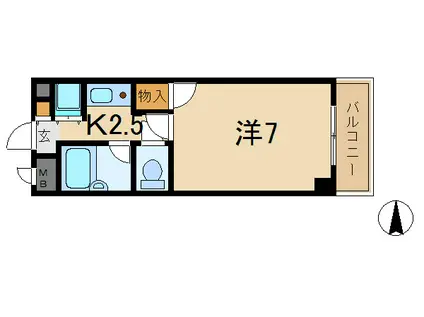 ニューセンチュリー玉串(1K/2階)の間取り写真