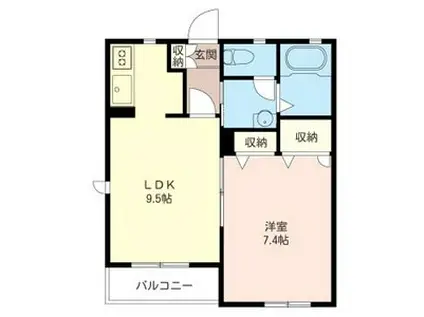 フルールI番館(1LDK/2階)の間取り写真