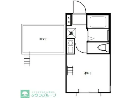 ヒルズ鴨居(ワンルーム/1階)の間取り写真
