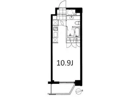 フレンシア麻布十番ノース(ワンルーム/2階)の間取り写真