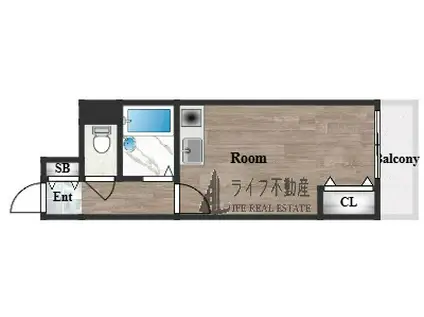 布施・オーク・5(1K/2階)の間取り写真