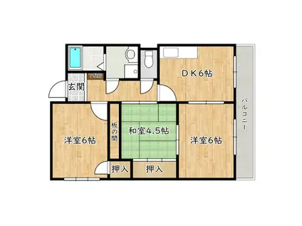 メゾン松之浜(3DK/3階)の間取り写真