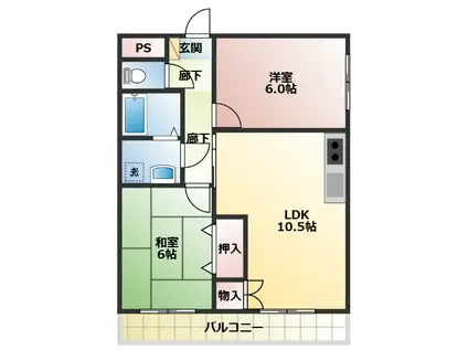 永代マンション(2LDK/2階)の間取り写真