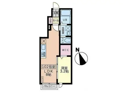 マノアーレ名取駅西 A棟(1LDK/1階)の間取り写真