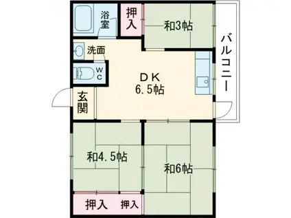 サンフラワーハイツ(3DK/3階)の間取り写真