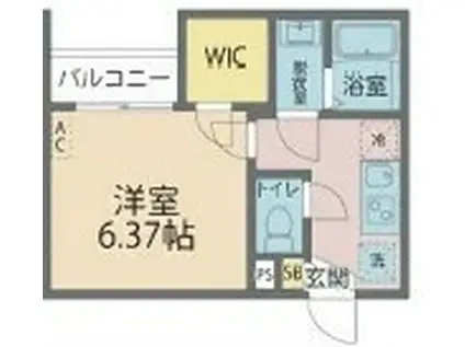 カインドネス海老名II(1K/3階)の間取り写真