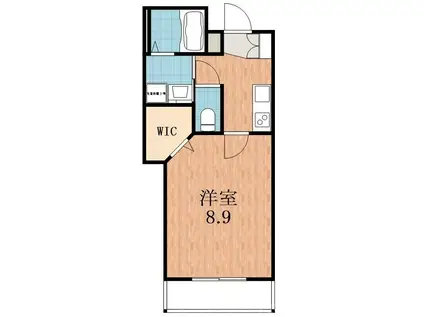 へーベル桜川(1K/4階)の間取り写真