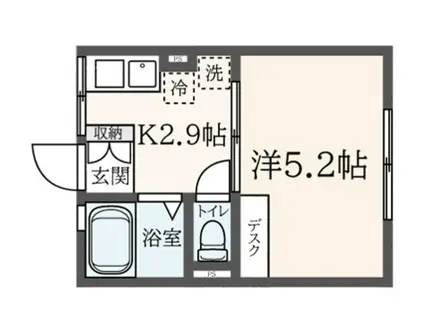 シティハイムスミレ(1K/2階)の間取り写真