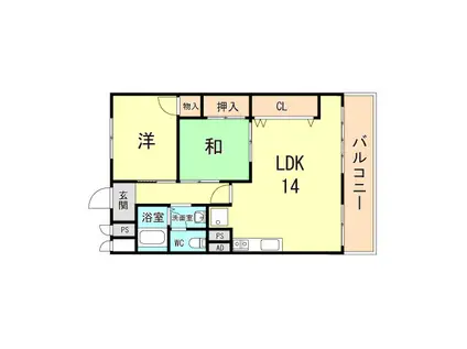 明石本町ビル(2LDK/3階)の間取り写真