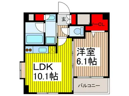 ソアラノーム北浦和(1LDK/2階)の間取り写真