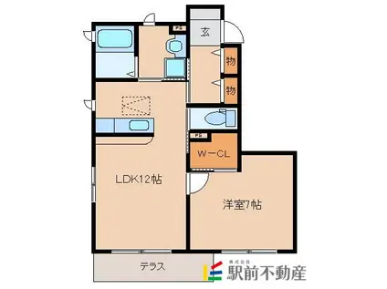 HEARTYS ENT(1LDK/60階)の間取り写真