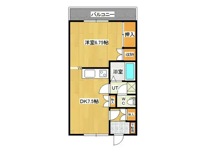 文京ハイツII(1DK/1階)の間取り写真