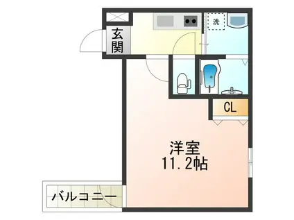 フジパレス阿倍野丸山通II番館(1K/3階)の間取り写真