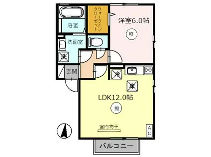 プランドール・陽明(1LDK/1階)の間取り写真
