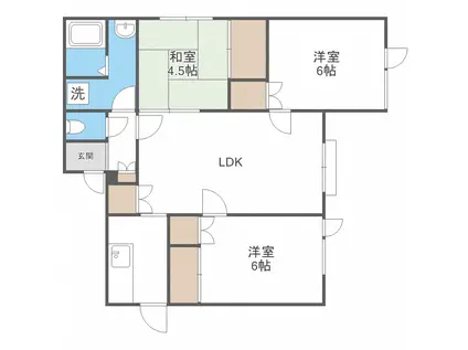 レスタシオン元町 壱弐参四番館(3LDK/1階)の間取り写真