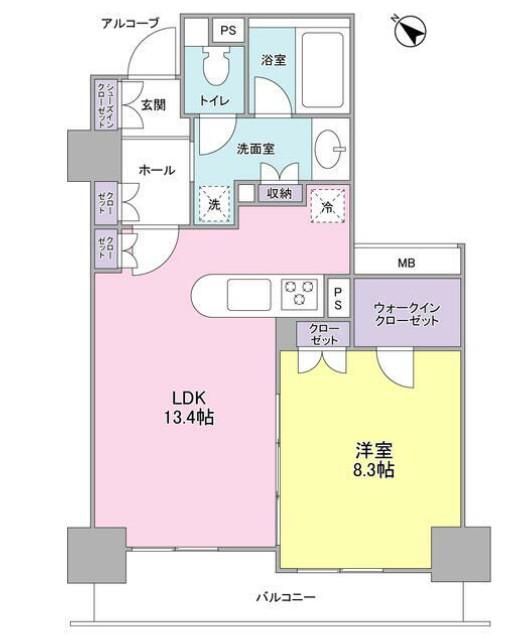 LASANTE五反田(1LDK/6階)の間取り写真