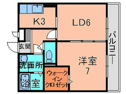 セジュールイマチ(1LDK/3階)の間取り写真