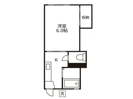 オレゴンハイツC(1K/2階)の間取り写真