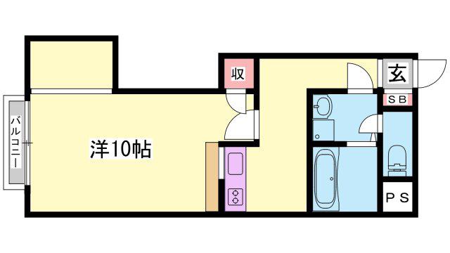 STAGE I(1K/1階)の間取り写真