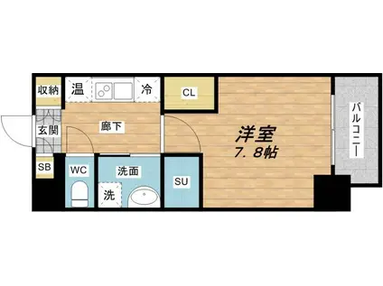 アスヴェル大阪城ウエストII(1K/10階)の間取り写真