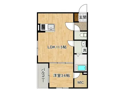 グランソレイユ篠崎(1LDK/1階)の間取り写真