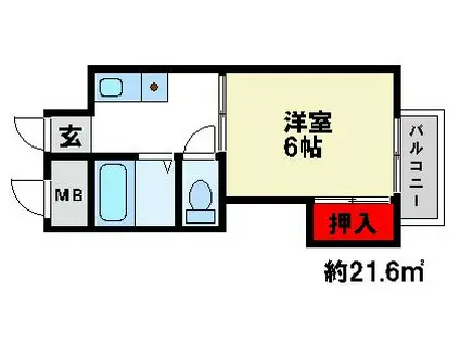 鹿島ビル(1K/4階)の間取り写真