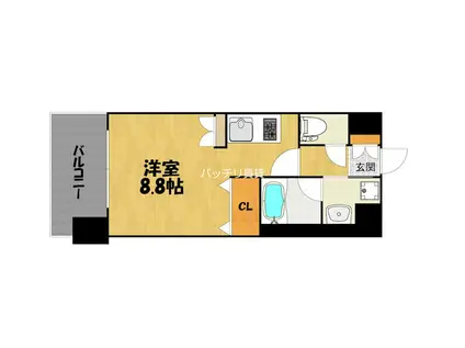 LANDIC K320(ワンルーム/9階)の間取り写真